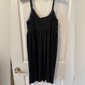 Motherhood Maternity Essential Nursing Nightgown, black, size medium